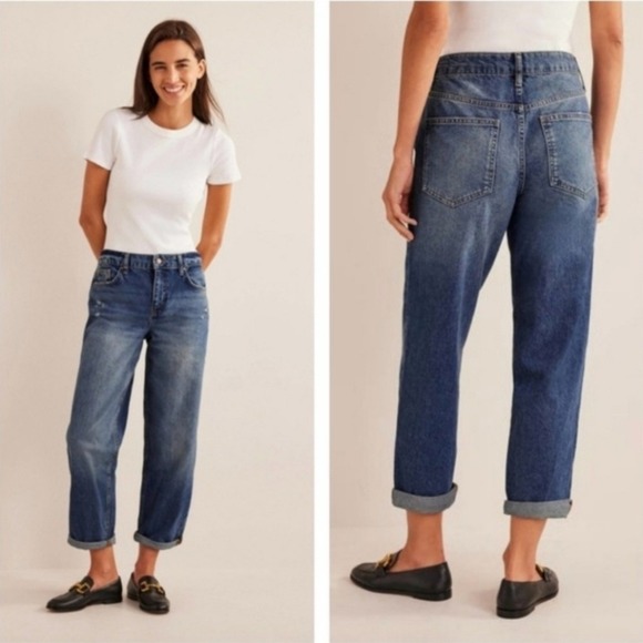Boden‎ Boyfriend Jeans Straight Relaxed Fit High Rise Size US 4 Long - Picture 1 of 16
